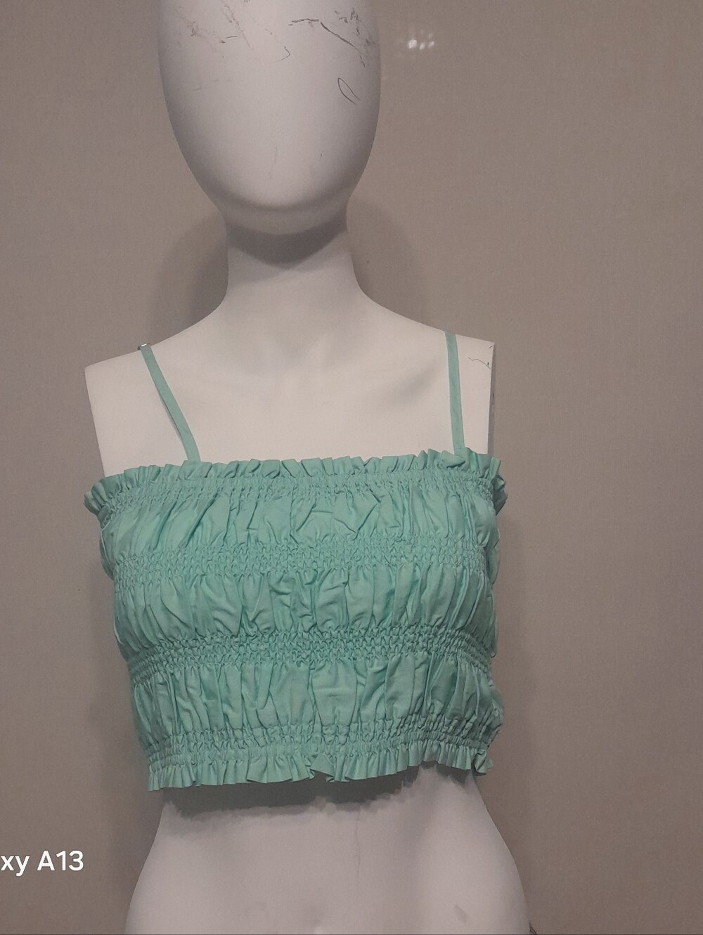 Women’s Mint Green Ruched Crop Top